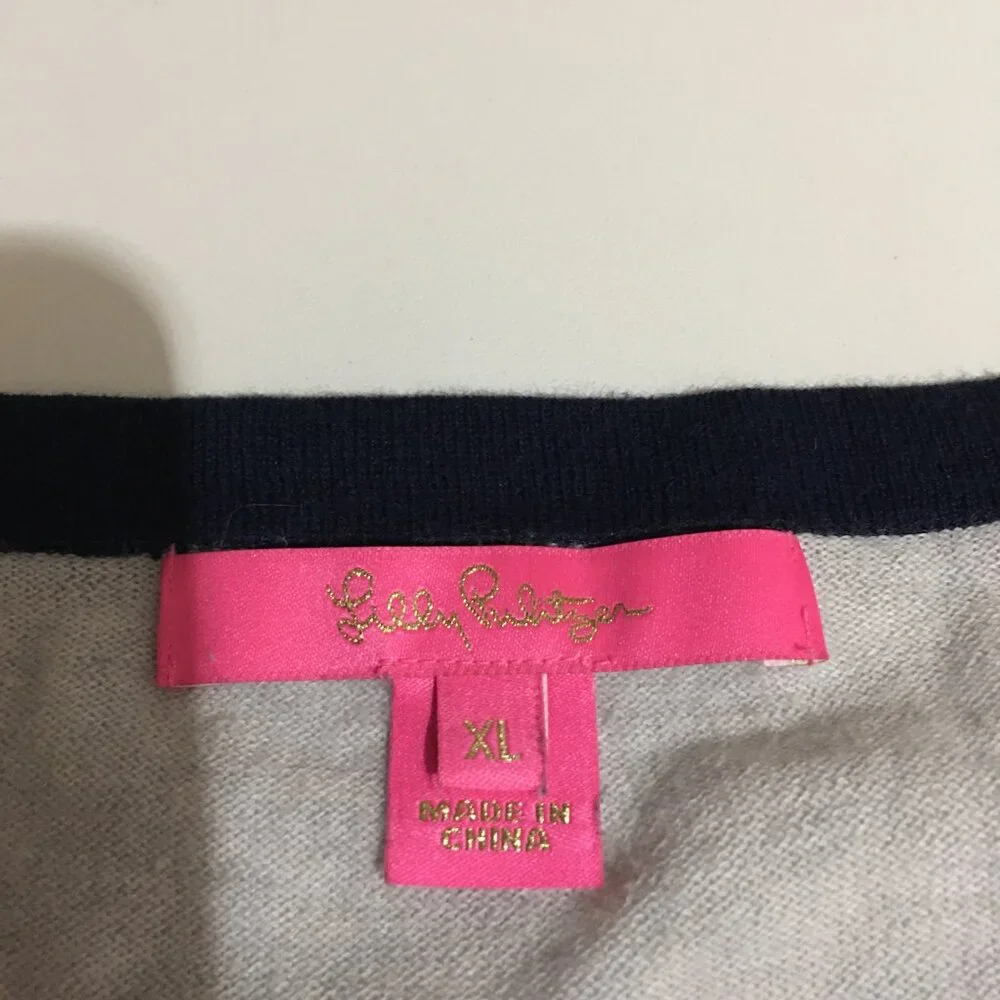 Lilly Pulitzer Elba Coolmax oversized Sweater Pancho in True Navy Size XL - Picture 2 of 12